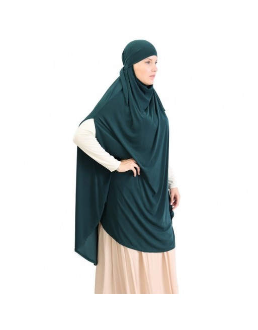 Grande cape - Hijab long de prière pour femme avec fentes - Couleur bleu canard Grande cape - Hijab long de prière pour femme avec fentes - Couleur bleu canard