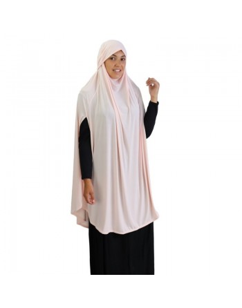 Grande cape - Hijab long de prière pour femme avec fentes - Couleur saumon pastel 