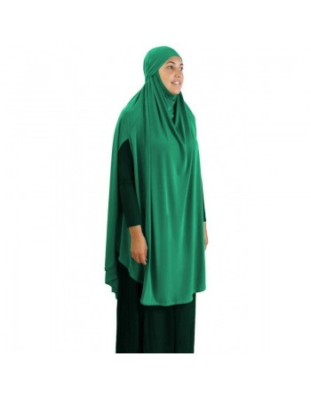 Grande cape - Hijab long de prière pour femme avec fentes - Couleur vert chic 