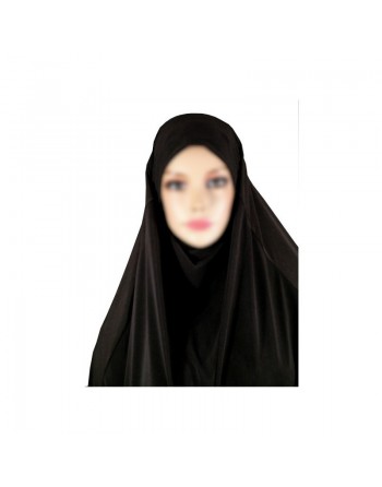 Grande cape - Hijab long de prière pour femme avec fentes - Couleur marron foncé 