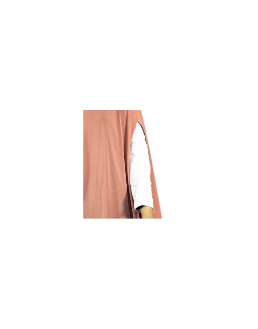Grande cape - Hijab long de prière pour femme avec fentes - Couleur vieux rose Grande cape - Hijab long de prière pour femme avec fentes - Couleur vieux rose