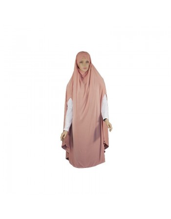 Grande cape - Hijab long de prière pour femme avec fentes - Couleur vieux rose 