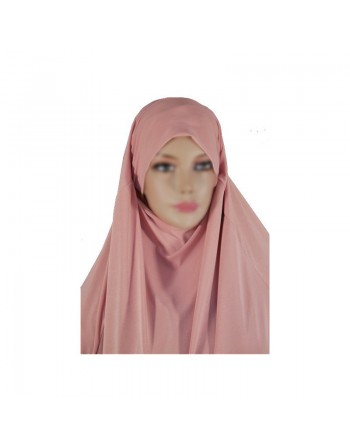 Grande cape - Hijab long de prière pour femme avec fentes - Couleur vieux rose 