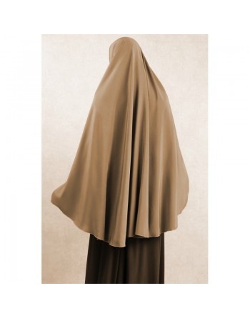 Grande cape - Hijab long de prière pour femme - Couleur Taupe foncé 