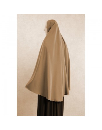 Grande cape - Hijab long de prière pour femme - Couleur Taupe foncé 