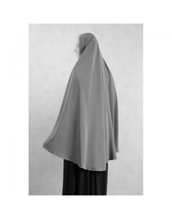 Grande cape - Hijab long de prière pour femme - Couleur gris 