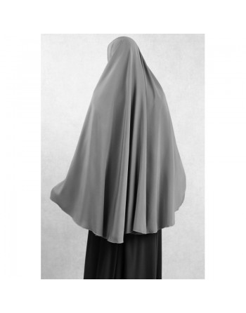 Grande cape - Hijab long de prière pour femme - Couleur gris 