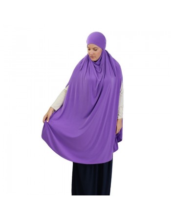 Grande cape - Hijab long de prière pour femme avec fentes - Couleur Mauve 