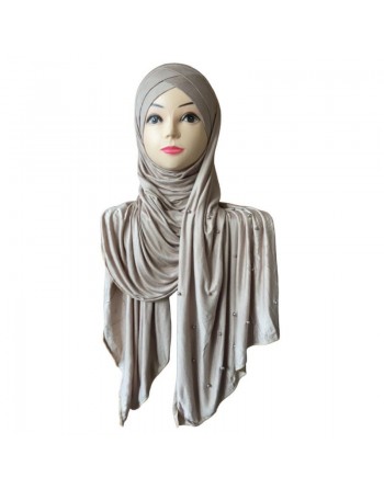 Châle avec bonnet magnétique perlé - Couleur Nude 