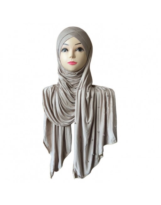 Châle avec bonnet magnétique perlé - Couleur Nude 