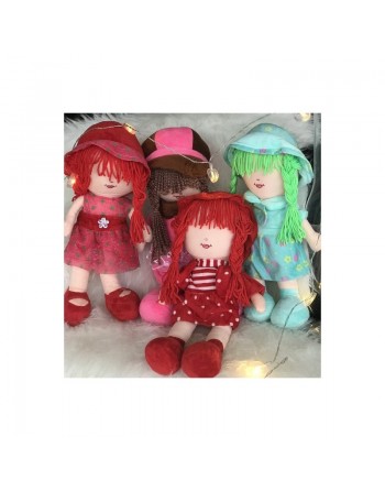 Peluche Aïcha - Grande poupée pour fillettes (Doudou sans les yeux - 40 cm) 
