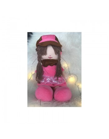 Peluche Aïcha - Grande poupée pour fillettes (Doudou sans les yeux - 40 cm) 