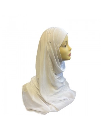 Hijab en crêpe facile à enfiler - Couleur blanc 