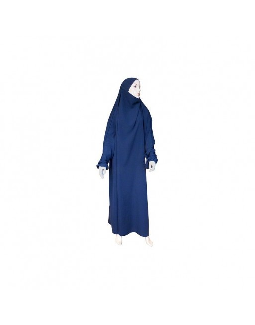 Jilbab Al-Haramayn une (1) pièce - Couleur bleue Marine Jilbab Al-Haramayn une (1) pièce - Couleur bleue Marine