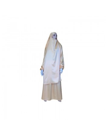 Jilbab deux pièces (Cape + Jupe) - Tissu de qualité supérieure - Couleur beige 