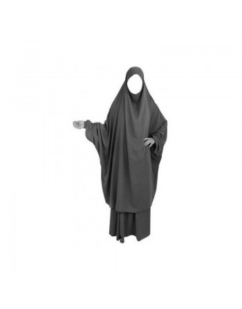 Jilbab femme adulte 2 pièces - Cape + Jupe évasée Noir 