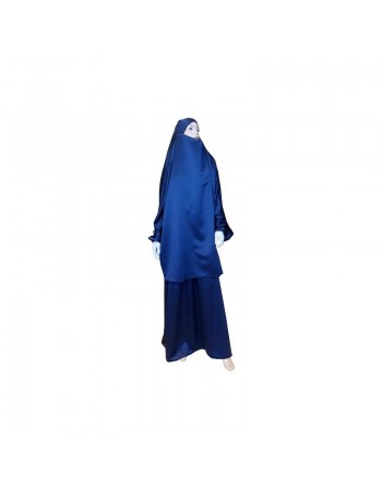Jilbab deux pièces (Cape + Jupe) - Tissu de qualité supérieure - Couleur bleu marine 
