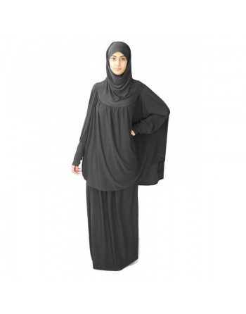 Jilbab Sport ample deux pièces (Cape + Jupe) pour femme - Marque Best Ummah - Couleur gris foncé 