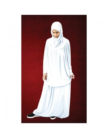 Jilbab Sport ample deux pièces (Cape + Jupe) pour femme - Marque Best Ummah - Couleur blanc 