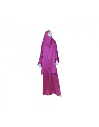 Jilbab deux pièces (Cape + Jupe) - Tissu de qualité supérieure - Couleur lilas 