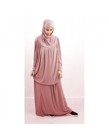Jilbab Sport ample deux pièces (Cape + Jupe) pour femme - Marque Best Ummah - Couleur vieux rose 
