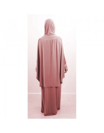 Jilbab Sport ample deux pièces (Cape + Jupe) pour femme - Marque Best Ummah - Couleur vieux rose 