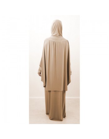 Jilbab Sport ample deux pièces (Cape + Jupe) pour femme - Marque Best Ummah - Couleur beige 