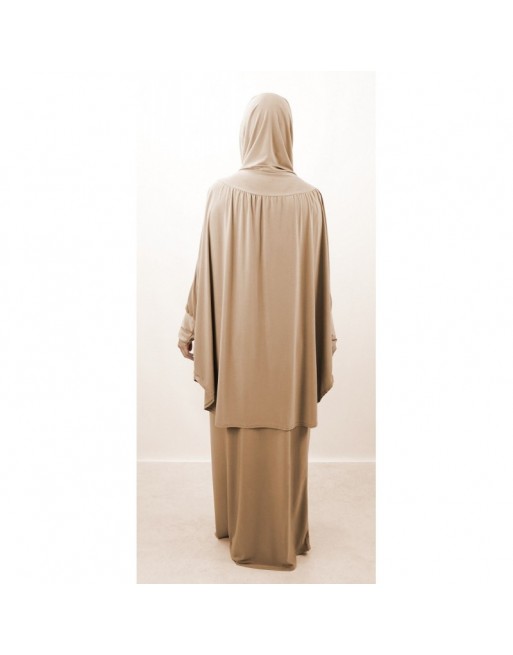 Jilbab Sport ample deux pièces (Cape + Jupe) pour femme - Marque Best Ummah - Couleur beige Jilbab Sport ample deux pièces (Cape + Jupe) pour femme - Marque Best Ummah - Couleur beige