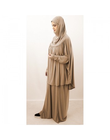 Jilbab Sport ample deux pièces (Cape + Jupe) pour femme - Marque Best Ummah - Couleur beige 