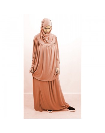 Jilbab Sport ample deux pièces (Cape + Jupe) pour femme - Marque Best Ummah - Couleur rouille clair 