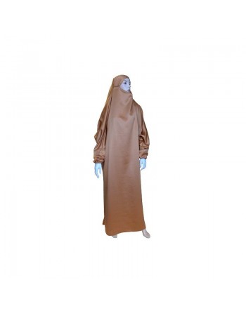 Jilbab deux pièces (Cape + Jupe) - Tissu de qualité supérieure - Couleur caramel 