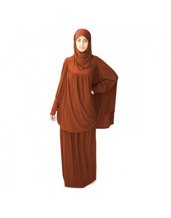 Jilbab Sport ample deux pièces (Cape + Jupe) pour femme - Marque Best Ummah - Couleur rouille 
