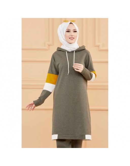 Ensemble décontracté et sport pour femme (Vetement Hijab moderne) - Couleur kaki Ensemble décontracté et sport pour femme (Vetement Hijab moderne) - Couleur kaki