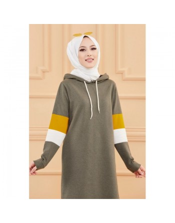 Ensemble décontracté et sport pour femme (Vetement Hijab moderne) - Couleur kaki 
