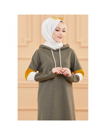 Ensemble décontracté et sport pour femme (Vetement Hijab moderne) - Couleur kaki 