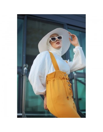 Salopette tendance (Combinaisons et salopettes pour femmes voilées) - Couleur Jaune moutarde 