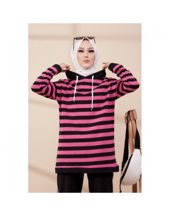Survêtement femme (Ensemble Sport) - Couleur noir et rose 