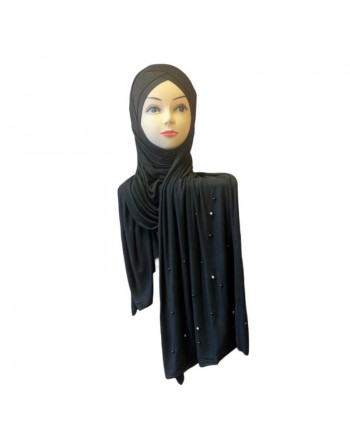 Châle avec bonnet magnétique perlé - Couleur Noir 