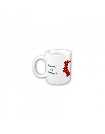 Mug Personnalisé (prénoms, messages, etc.) : Coeur 