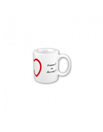Mug Personnalisé (prénoms, messages, etc.) : Coeur 