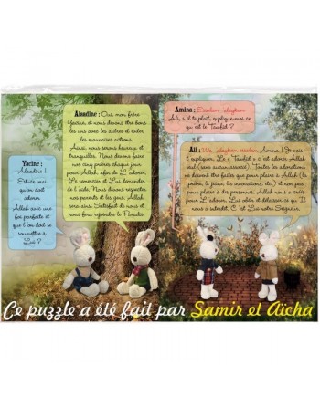 Puzzle personnalisable avec le prénom de l'enfant : J'apprends ma religion avec la famille Arnoube 