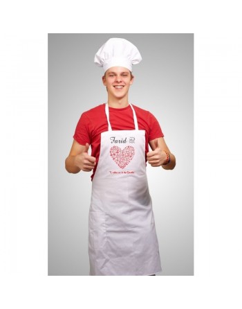 Tablier de cuisine personnalisable à votre choix (pour femme ou homme) - Coeur d'ustensiles 