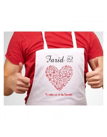 Tablier de cuisine personnalisable à votre choix (pour femme ou homme) - Coeur d'ustensiles 