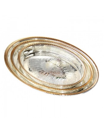 Ensemble de trois plateaux ovales assortis de taille différente 