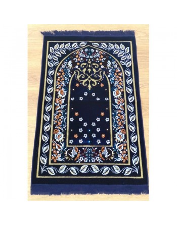 Tapis de prière (sajjadah salat) de qualité en velours avec motif fleuri fabriqué en Turquie 