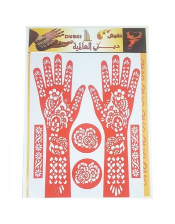 Grande plaque avec motifs pour Tatouages Temporaires (Modèles Autocollants Mains, Pieds...) 