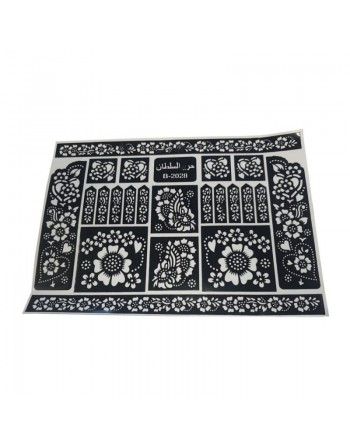 Grande feuille de motifs de tatouages pour henné - B-2028 - حريم السلطان - 