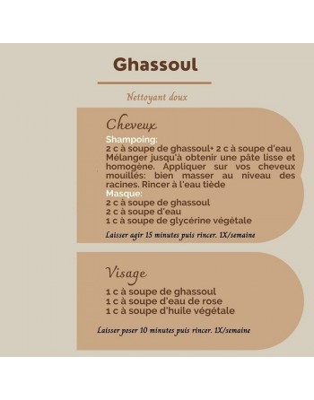 Ghassoul en poudre traditionnel Olivéa 100% naturel - pot de 200g. 