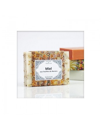 Savon Miel - Pétales et feuilles de rosier (sans colorant) 