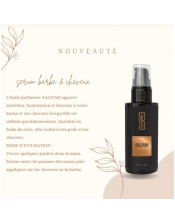 Huile parfumée barbe et cheveux - Senteur Aliiyah 